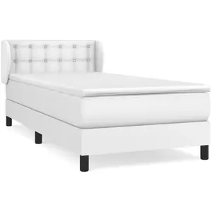 vidaXL Sommier à lattes de lit avec matelas Blanc 80x200 cm Similicuir pas cher