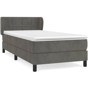 vidaXL Sommier à lattes de lit et matelas Gris foncé 80x200 cm Velours pas cher