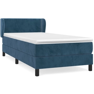 vidaXL Sommier à lattes de lit et matelas Bleu foncé 80x200 cm Velours pas cher