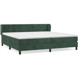 vidaXL Sommier à lattes de lit et matelas Vert foncé 200x200cm Velours pas cher