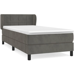 vidaXL Sommier à lattes de lit et matelas Gris foncé 80x200 cm Velours pas cher