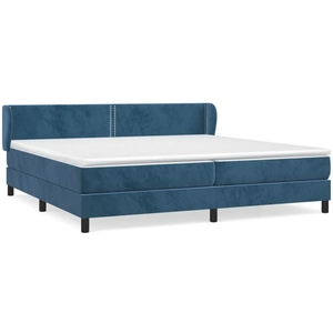 vidaXL Sommier à lattes de lit et matelas Bleu foncé 200x200cm Velours pas cher