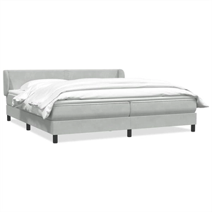 vidaXL Sommier à lattes de lit et matelas Gris clair 200x200cm Velours pas cher