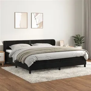 vidaXL Sommier à lattes de lit et matelas Noir 200x200 cm Velours pas cher