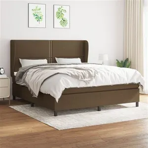 vidaXL Sommier à lattes de lit avec matelas Marron foncé 180x200 cm pas cher