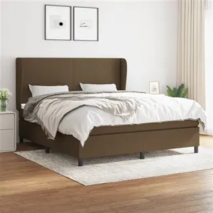 vidaXL Sommier à lattes de lit avec matelas Marron foncé 180x200 cm pas cher