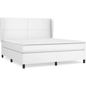 vidaXL Sommier à lattes de lit avec matelas Blanc 180x200cm Similicuir