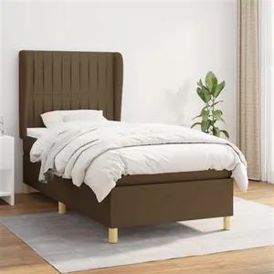 vidaXL Sommier à lattes de lit avec matelas Marron foncé 80x200 cm pas cher