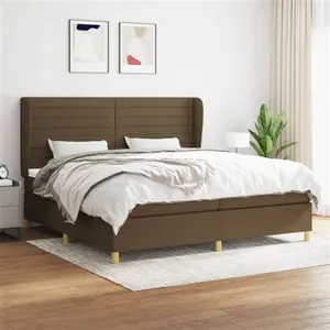 vidaXL Sommier à lattes de lit avec matelas Marron foncé 200x200 cm pas cher