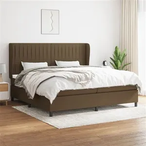 vidaXL Sommier à lattes de lit avec matelas Marron foncé 200x200 cm pas cher