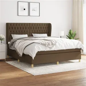vidaXL Sommier à lattes de lit avec matelas Marron foncé 180x200 cm pas cher