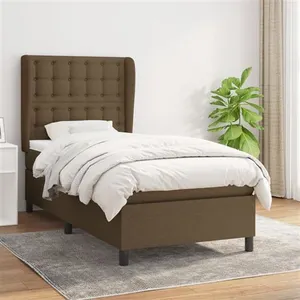 vidaXL Sommier à lattes de lit avec matelas Marron foncé 90x190 cm pas cher