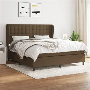 vidaXL Sommier à lattes de lit avec matelas Marron foncé 160x200 cm pas cher