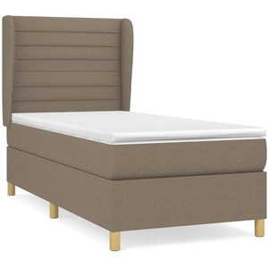 vidaXL Sommier à lattes de lit avec matelas Taupe 80x200 cm Tissu pas cher