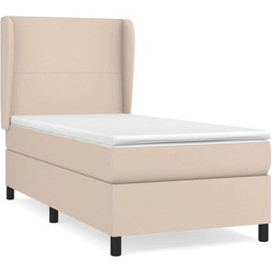 vidaXL Sommier à lattes de lit avec matelas Cappuccino 90x200 cm pas cher