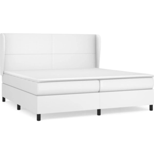 vidaXL Sommier à lattes de lit avec matelas Blanc 80x200 cm Similicuir pas cher