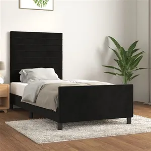 Non communiqué vidaXL Cadre de lit avec tête de lit Noir 80x200 cm Velours pas cher