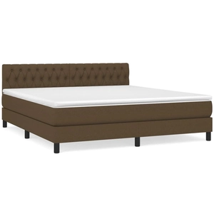 vidaXL Sommier à lattes de lit avec matelas Marron foncé 200x200 cm pas cher