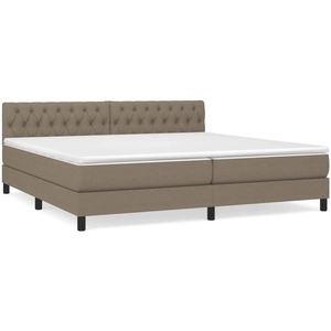 vidaXL Sommier à lattes de lit avec matelas Taupe 200x200 cm Tissu pas cher