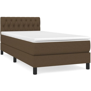vidaXL Sommier à lattes de lit avec matelas Marron foncé 90x200 cm pas cher