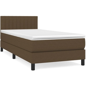 vidaXL Sommier à lattes de lit avec matelas Marron foncé 100x200 cm pas cher