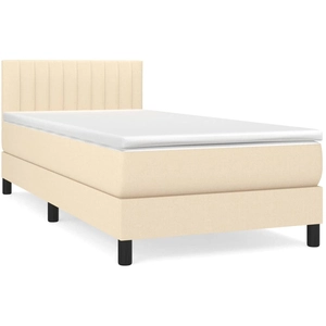 vidaXL Sommier à lattes de lit avec matelas Crème 80x200 cm Tissu pas cher