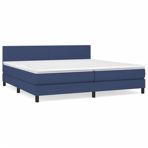 vidaXL Sommier à lattes de lit avec matelas Bleu 200x200 cm Tissu pas cher