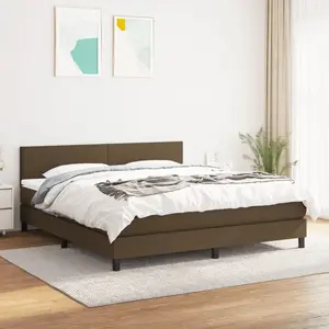 vidaXL Sommier à lattes de lit avec matelas Marron foncé 180x200 cm pas cher