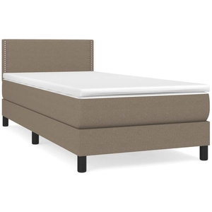 vidaXL Sommier à lattes de lit avec matelas Taupe 180x200 cm Tissu pas cher