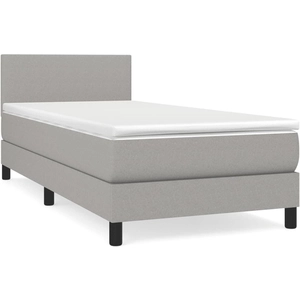 vidaXL Sommier à lattes de lit avec matelas Gris clair 80x200 cm Tissu pas cher