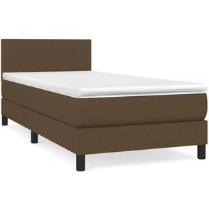 Comparateur de prix : vidaXL Sommier à lattes de lit avec matelas Marron foncé 140x190 cm