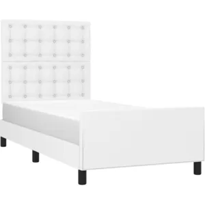 vidaXL Cadre de lit avec tête de lit Blanc 80x200 cm Similicuir pas cher