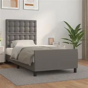 vidaXL Cadre de lit avec tête de lit Gris 80x200 cm Similicuir pas cher