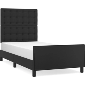 vidaXL Cadre de lit avec tête de lit Noir 200x200 cm Similicuir pas cher