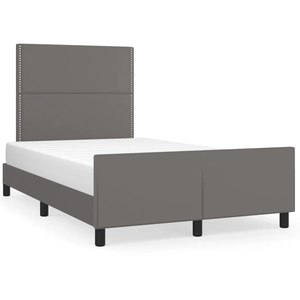 vidaXL Cadre de lit avec tête de lit Gris 120x200 cm Similicuir pas cher