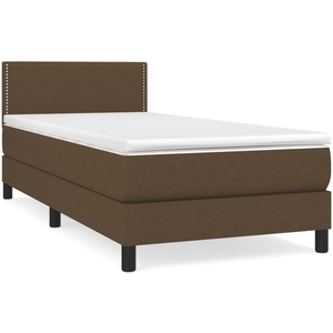 vidaXL Sommier à lattes de lit avec matelas Marron foncé 120x200 cm pas cher
