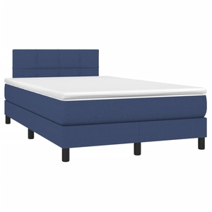 vidaXL Sommier à lattes de lit avec matelas Bleu 80x200 cm Tissu pas cher