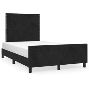 vidaXL Cadre de lit avec tête de lit Noir 120x200 cm Velours pas cher