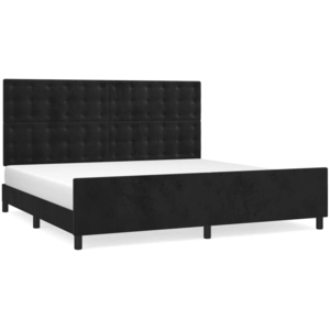 vidaXL Cadre de lit avec tête de lit Noir 200x200 cm Velours pas cher