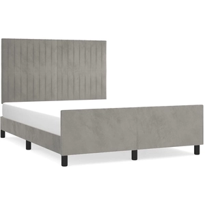 vidaXL Cadre de lit avec tête de lit Gris clair 160x200 cm Velours pas cher