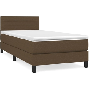 vidaXL Sommier à lattes de lit avec matelas Marron foncé 100x200 cm pas cher