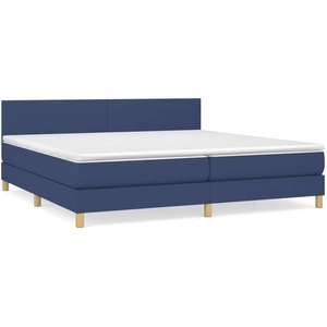 vidaXL Sommier à lattes de lit avec matelas Bleu 200x200 cm Tissu pas cher
