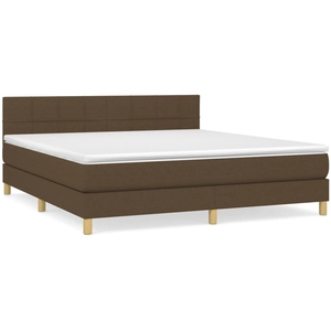 vidaXL Sommier à lattes de lit avec matelas Marron foncé 140x190 cm pas cher