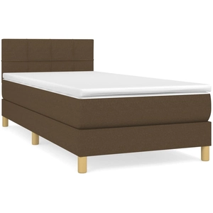 vidaXL Sommier à lattes de lit avec matelas Marron foncé 90x190 cm pas cher