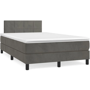 vidaXL Sommier à lattes de lit et matelas Gris foncé 120x200cm Velours pas cher
