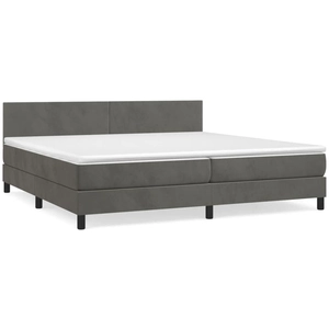 vidaXL Sommier à lattes de lit et matelas Gris foncé 200x200cm Velours pas cher