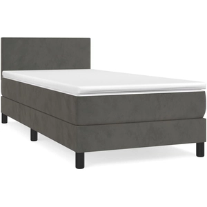 vidaXL Sommier à lattes de lit avec matelas Gris foncé 100x200 cm pas cher