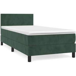vidaXL Sommier à lattes de lit avec matelas Vert foncé 90x190 cm pas cher