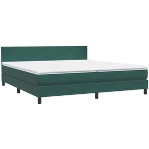 vidaXL Sommier à lattes de lit et matelas Vert foncé 200x200cm Velours pas cher