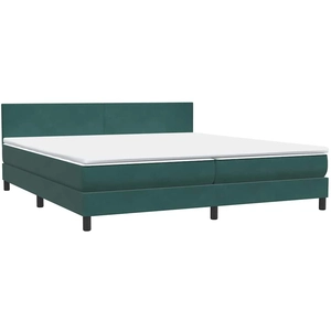 vidaXL Sommier à lattes de lit et matelas Vert foncé 140x190cm Velours
